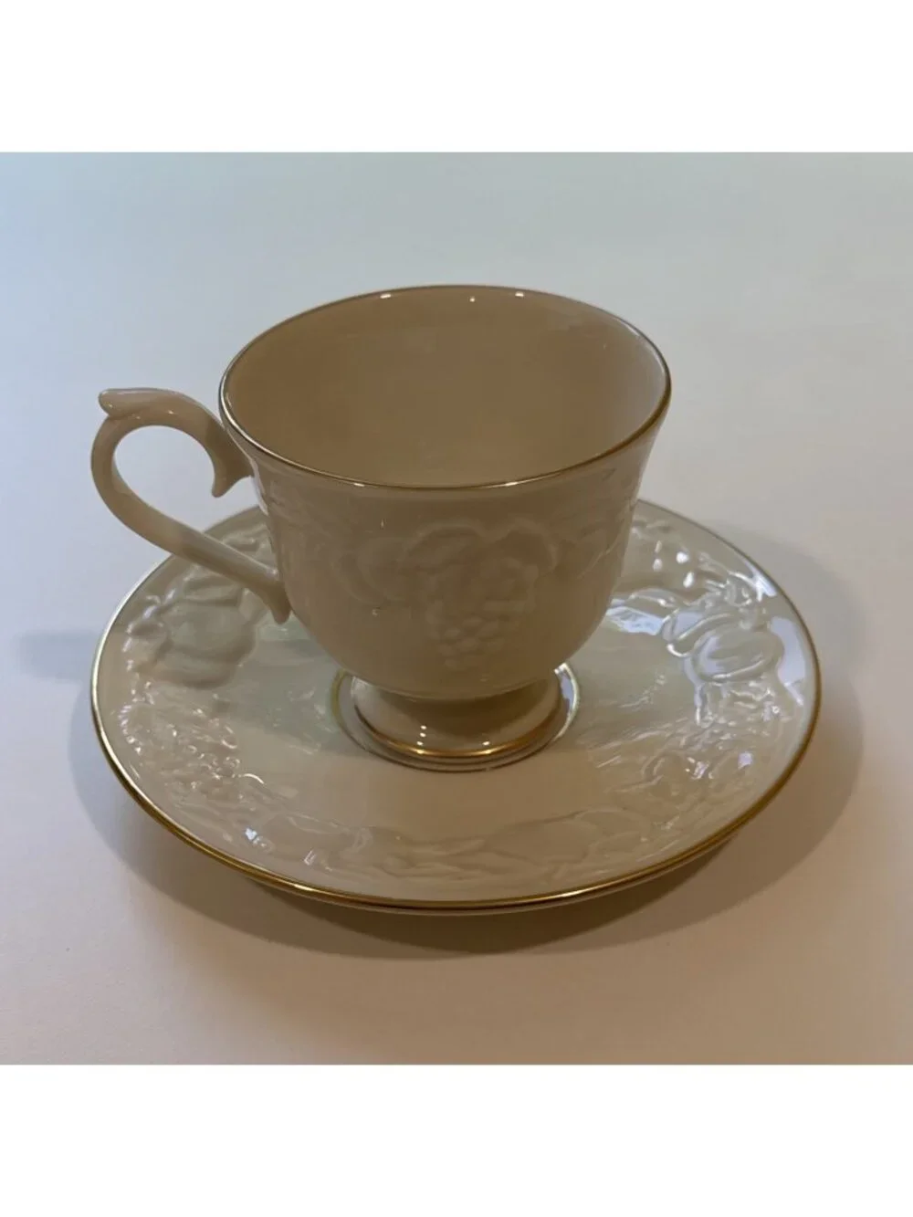 Lenox USA - Fruits of Life - Cup and Saucer Tea Coffee Set Gold Rim Beautiful